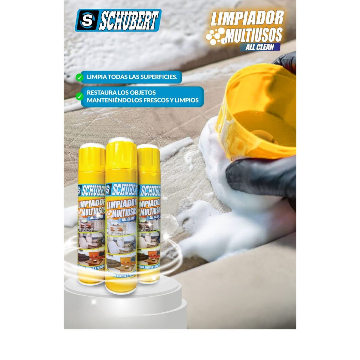 SCHUBERT - PACK 4 UND- LIMPIADOR MULTIUSO CON CEPILLO - ORIGINAL  SCHUBERT