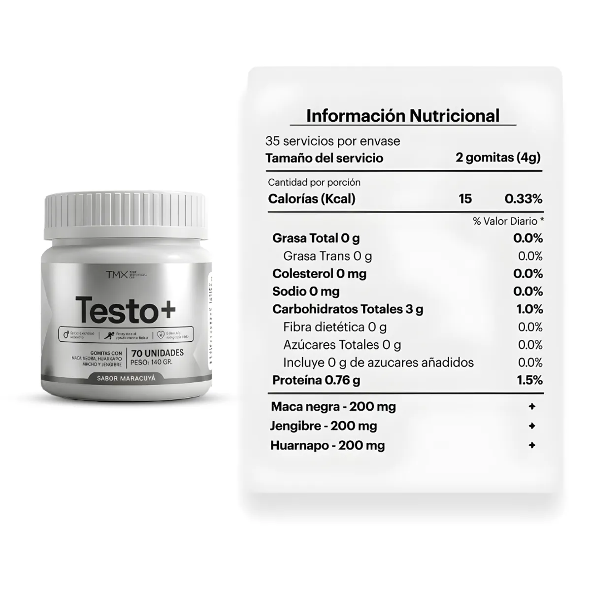 TMX - Gomitas Testo+ TMX Wellness - Gomitas Precursora de Testosterona Natural - Maracuyá