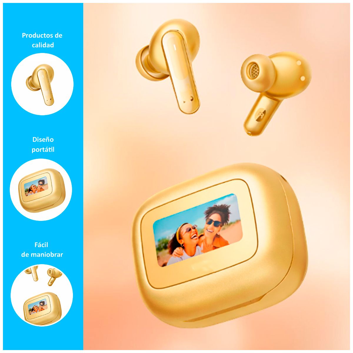 GENERICO - Audífono bluetooth Tour Pro 6 Genérico Dorado