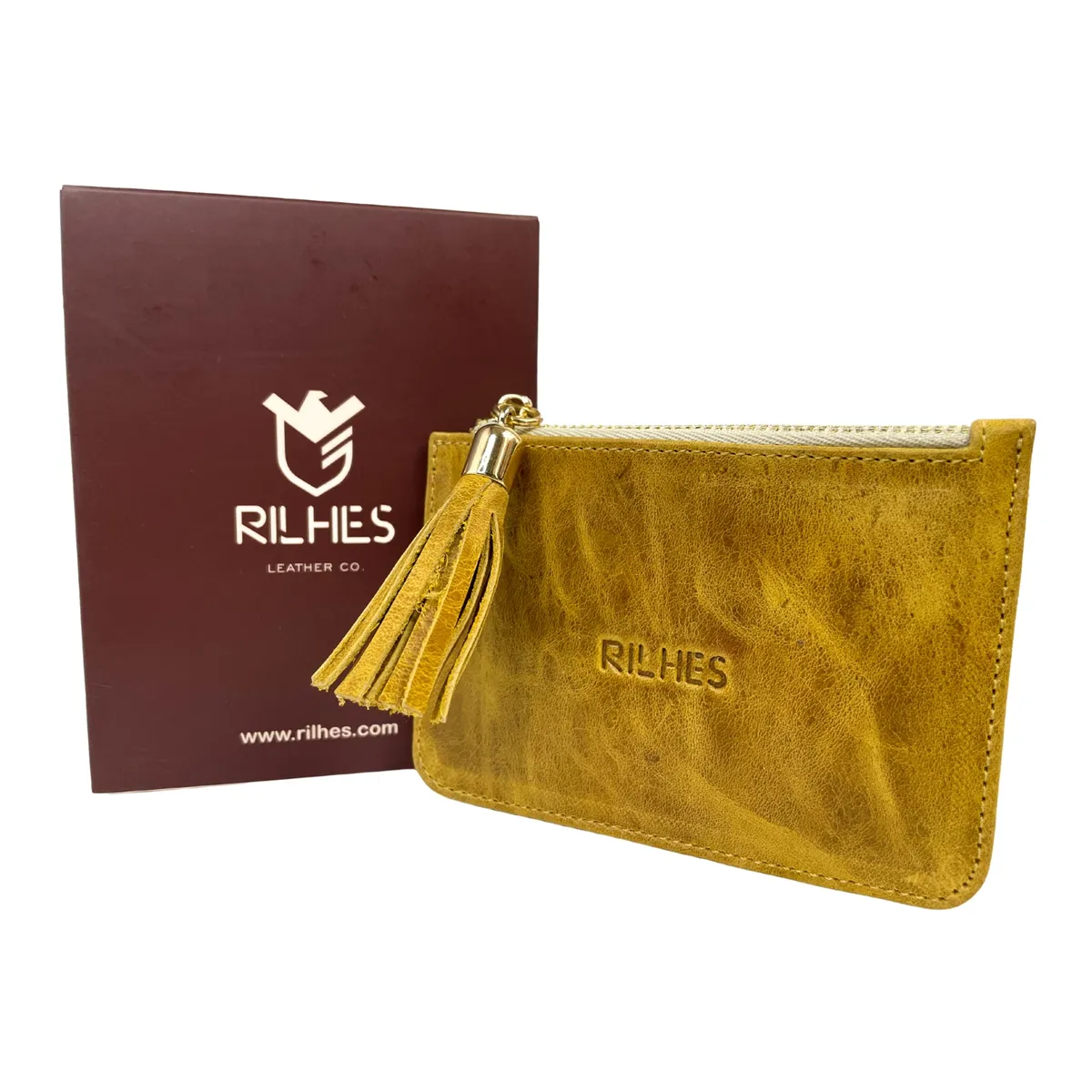 ARIEL - Monedero Tarjetero en cuero natural vacuno Modelo Lisa Rilhes Leather