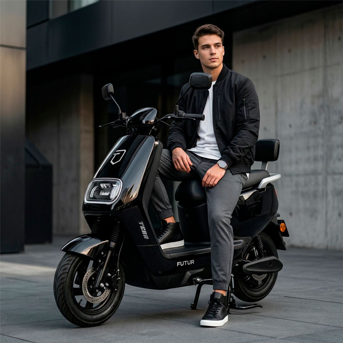 FUTUR - Moto Eléctrica TERA de Litio, 50kmh, 45km, 800W Negro