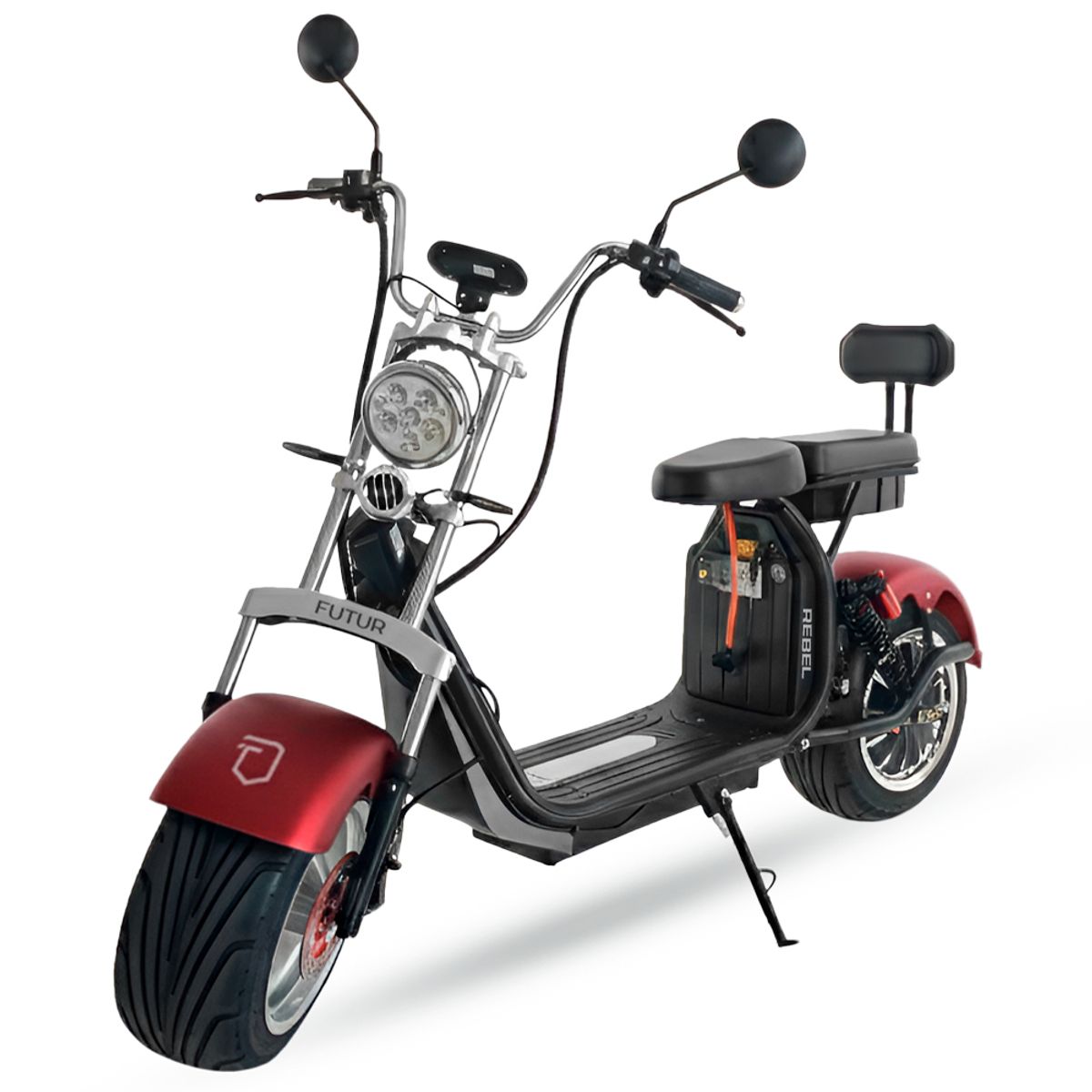FUTUR - Moto Eléctrica REBEL de Litio, 50kmh, 45km, 2000W Rojo