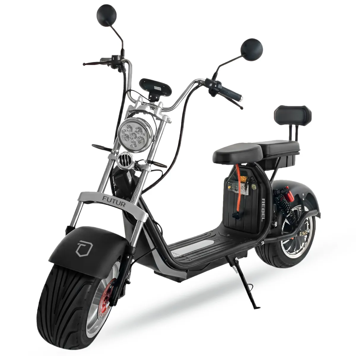 FUTUR - Moto Eléctrica REBEL de Litio, 50kmh, 45km, 2000W Negro