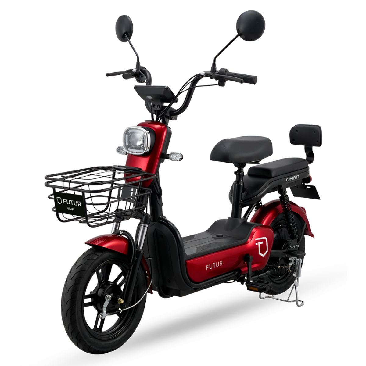 FUTUR - Bicimoto Eléctrica OXEN de Litio, 25kmh, 35km, 350W Rojo Jam