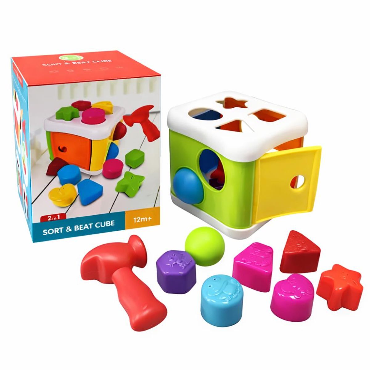 GENERICO - Juego de Encaje - Cubo Didáctico con martillo