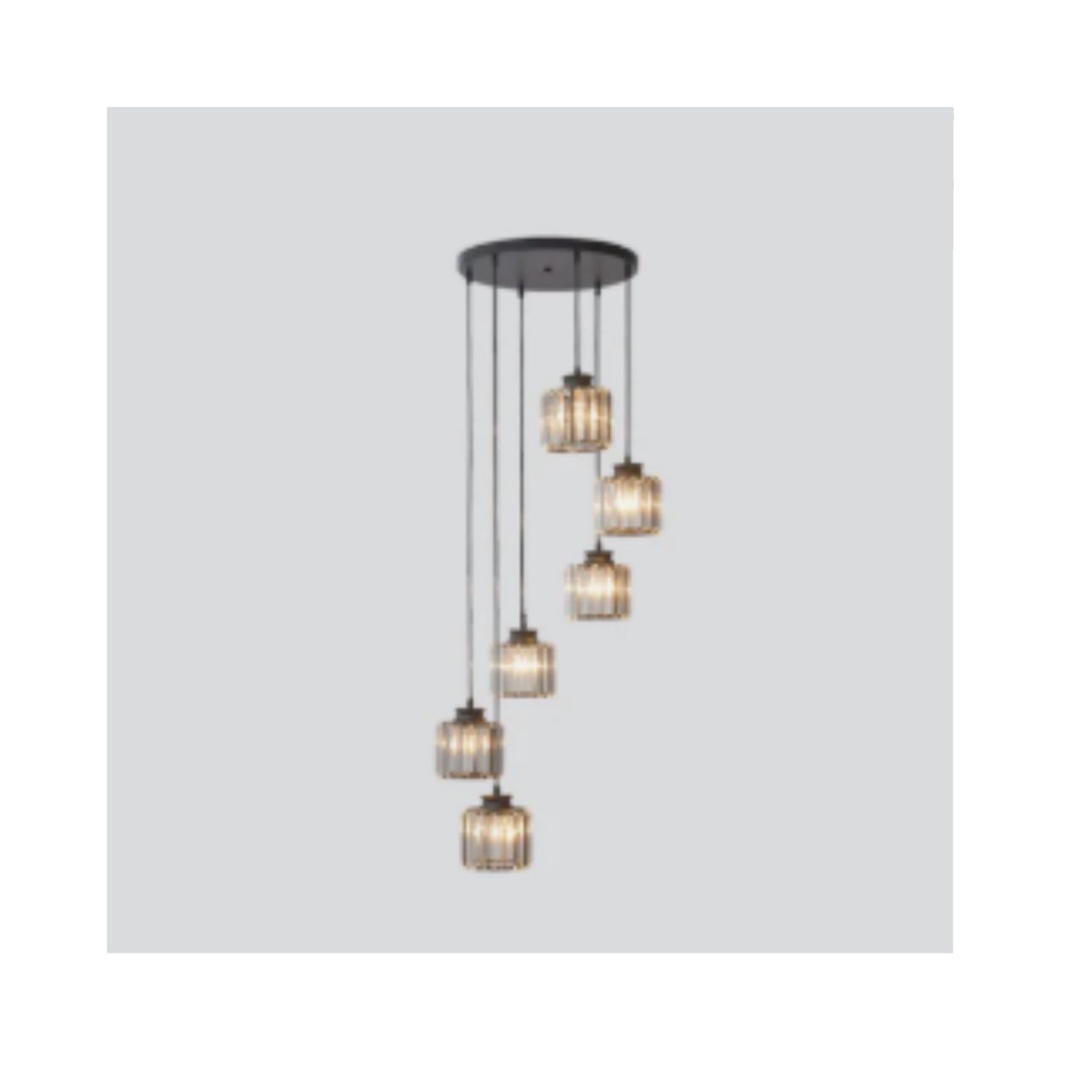 GENERICO - LÁMPARA COLGANTE DE CRISTAL 6 LUCES