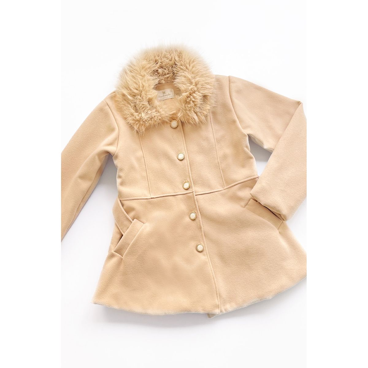 KIDS MASHMELO - Abrigo con Cuello Peluche para Niñas Kids Mashmelo