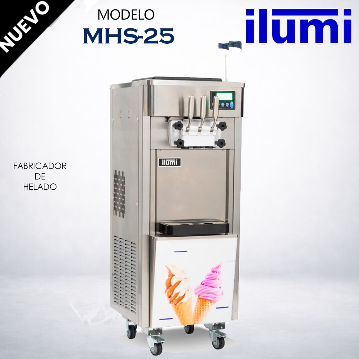 ILUMI - Máquina de helado soft de hasta 25 litros por hora MHS-25