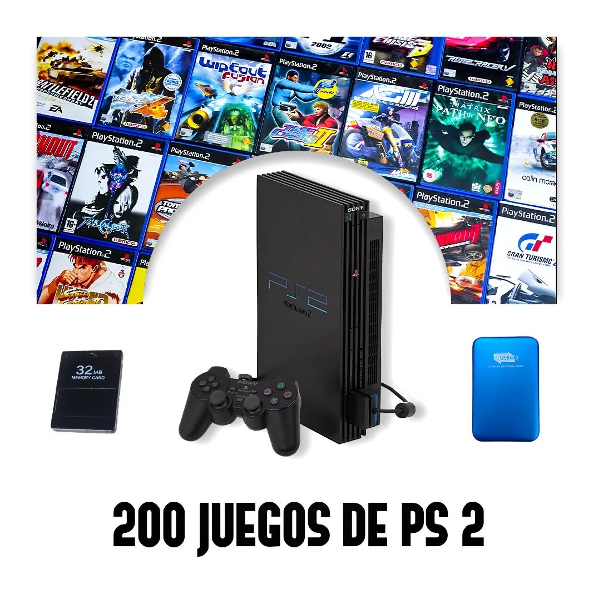 SONY - PlayStation 2 / Ps2 Fat Reacondicionado + Disco Duro + Transformador