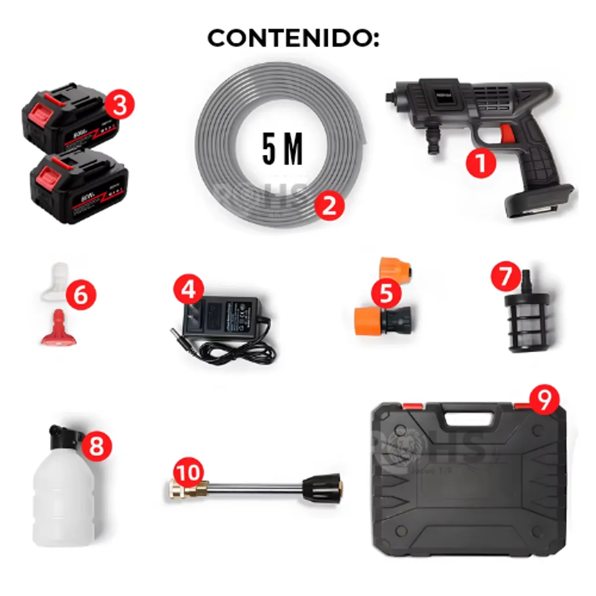 OEM - Hidrolavadora INALAMBRICA Recargable con 2 Baterías