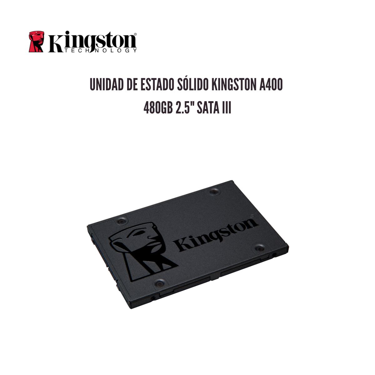 KINGSTON - Unidad de Estado Sólido Kingston A400 480GB 2.5 SATA III
