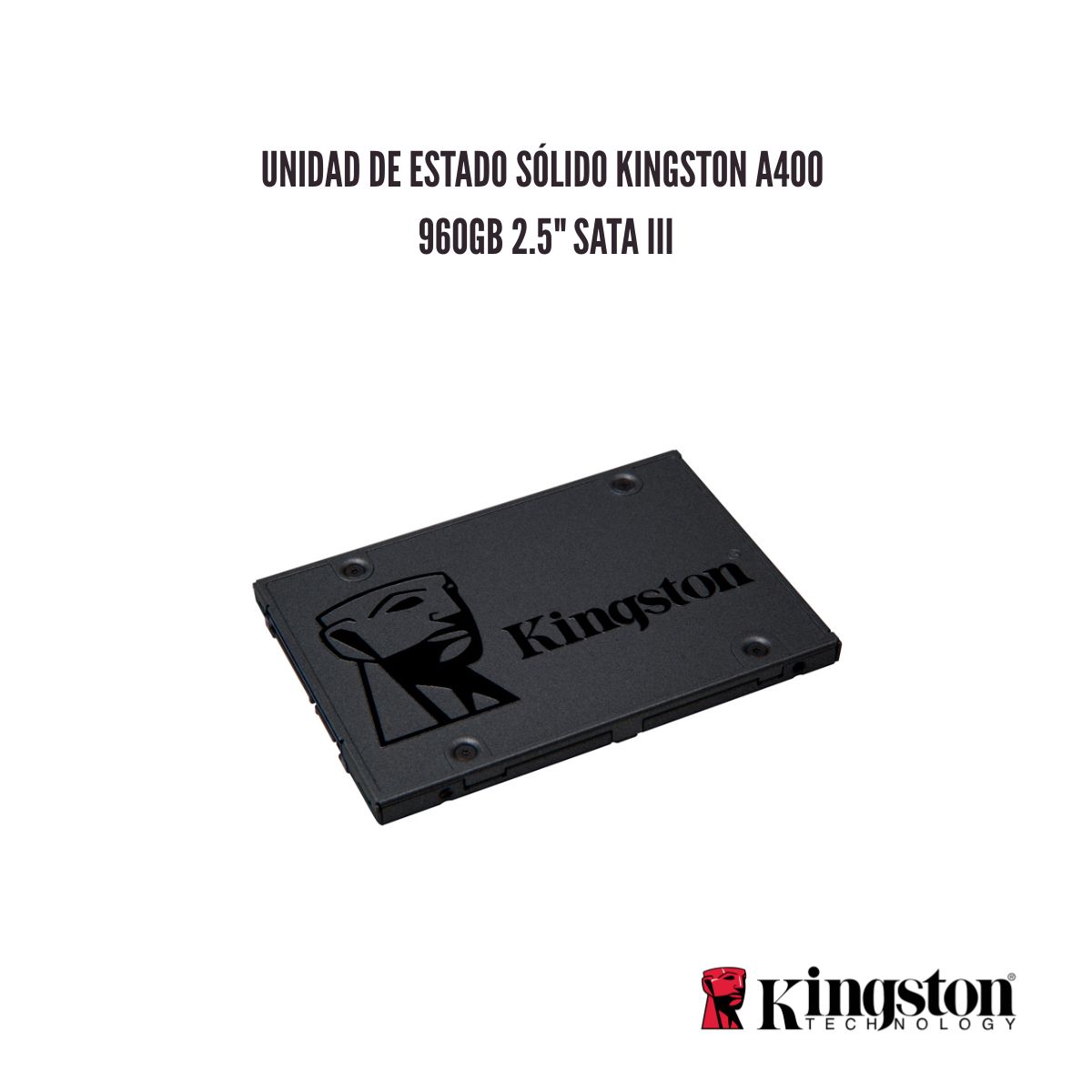KINGSTON - Unidad de Estado Sólido Kingston A400 960GB 2.5 SATA III