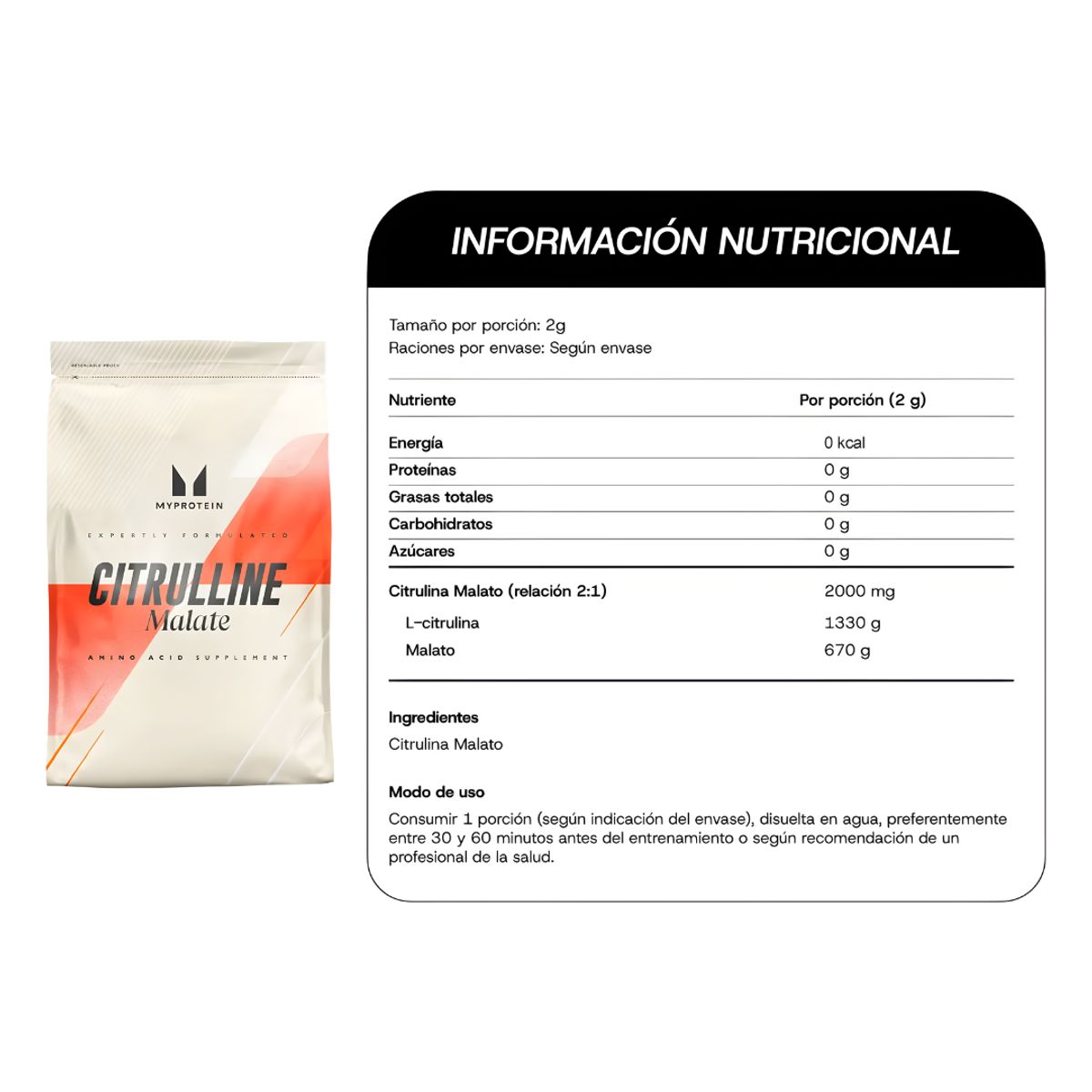 Myprotein - Citrulline Malate Myprotein / Citrulina Malato Myprotein - 250 g