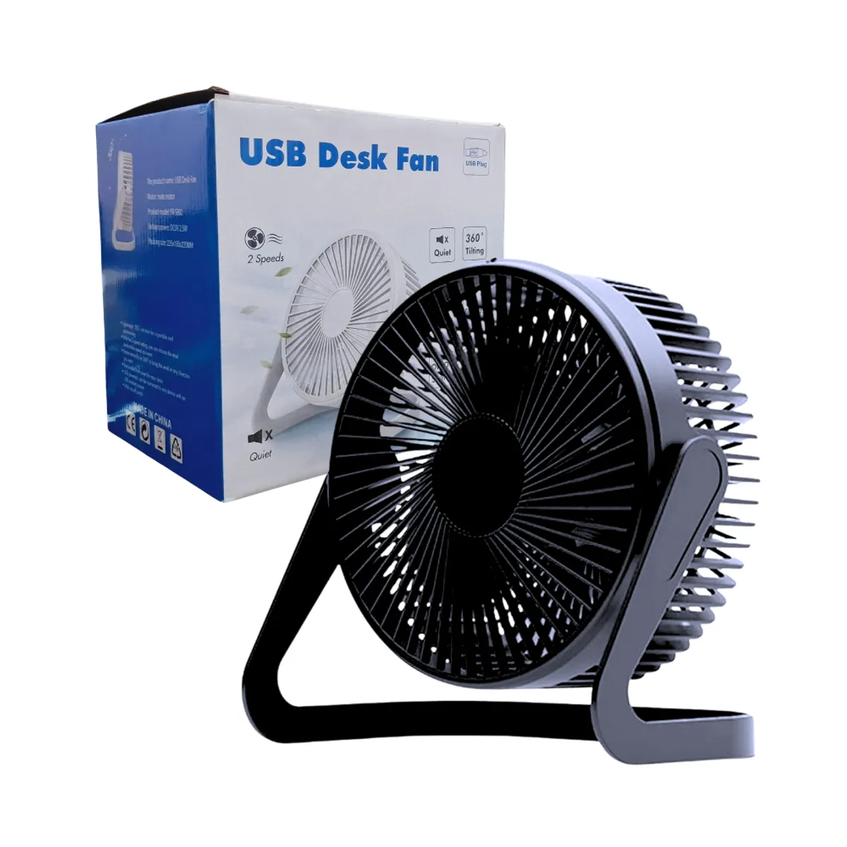 GENERICO - Ventilador de Escritorio Silencioso 19 CM YR-S602 - Negro