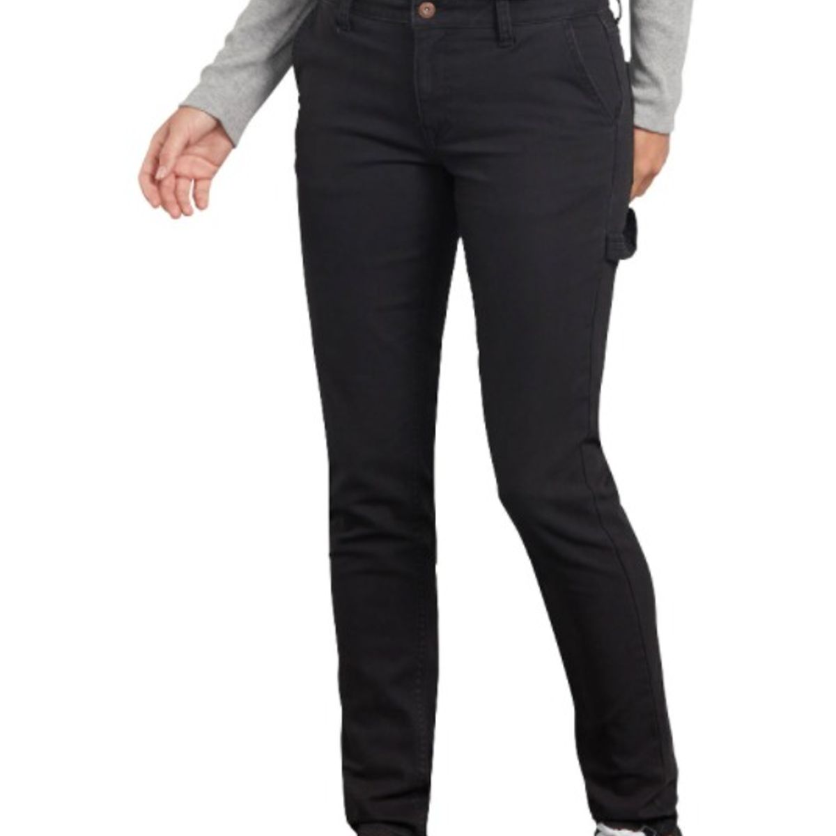 DICKIES - PANTALÓN DICKIES STRETCH DUCK CARPINTERO PARA MUJER NEGRO LAVADO