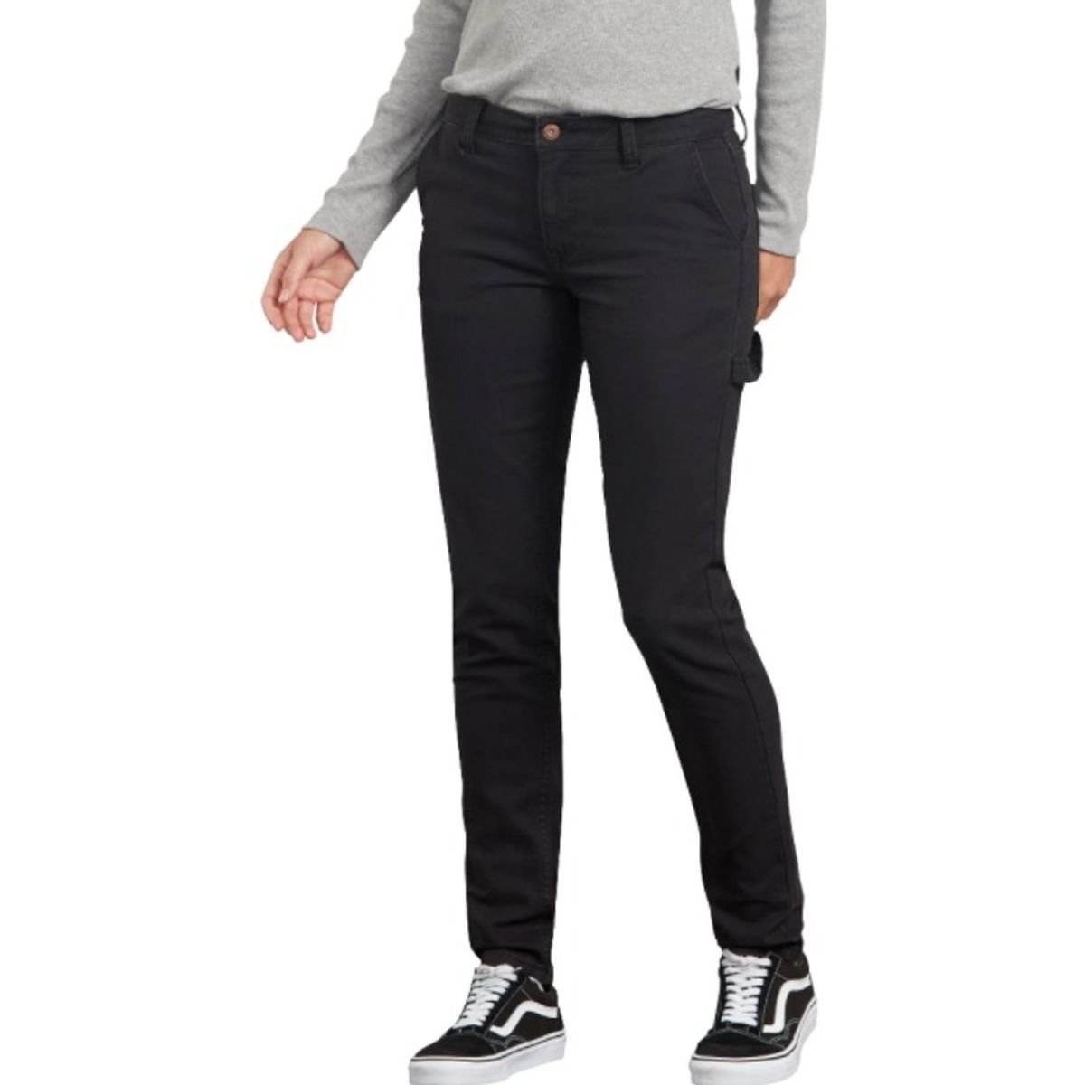 DICKIES - PANTALÓN DICKIES STRETCH DUCK CARPINTERO PARA MUJER NEGRO LAVADO