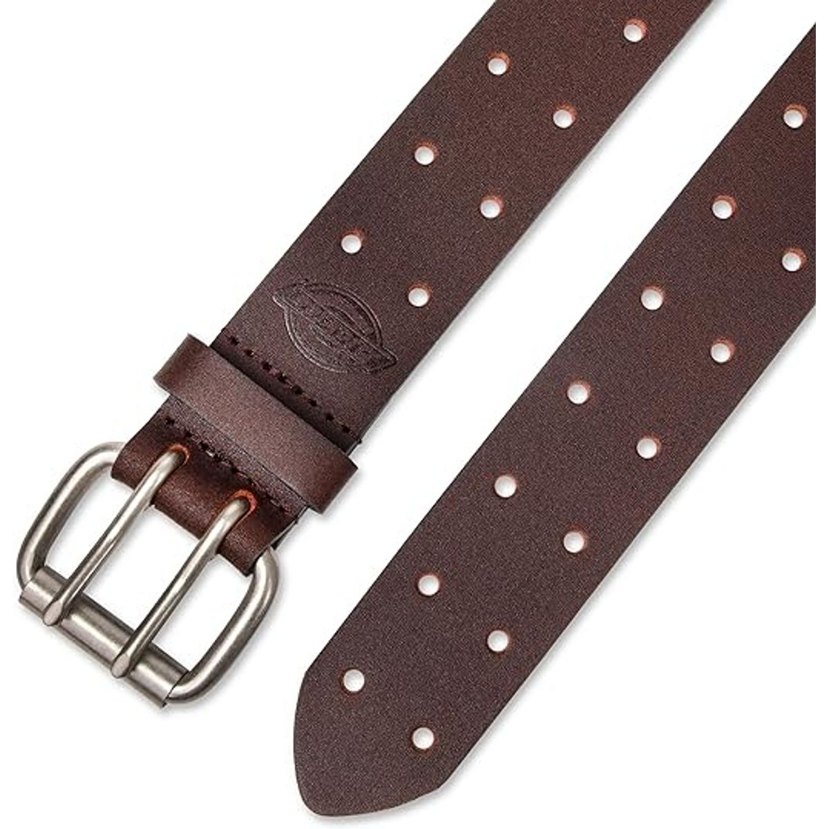 DICKIES - CORREA DE CUERO DICKIES PARA HOMBRE CON DOBLE HEBILLA COLOR MARRON TALLA 32