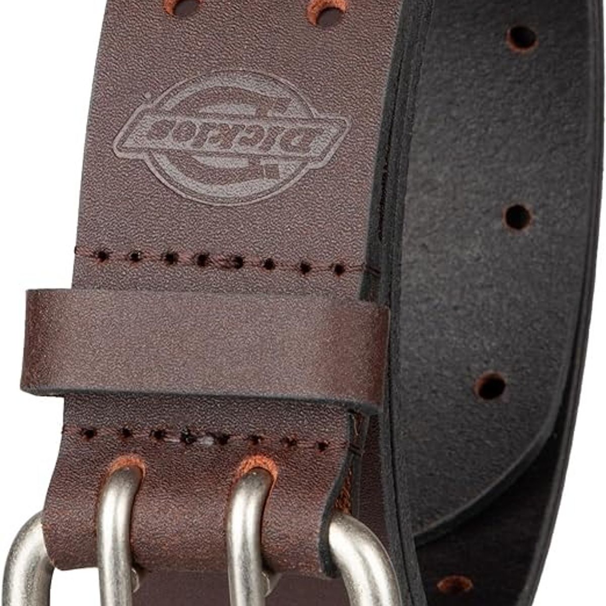DICKIES - CORREA DE CUERO DICKIES PARA HOMBRE CON DOBLE HEBILLA COLOR MARRON TALLA 32