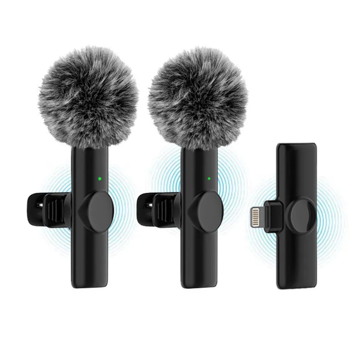 GENERICO - Micrófono Inalámbrico Para Celular Con Peluche Anti Viento Negro