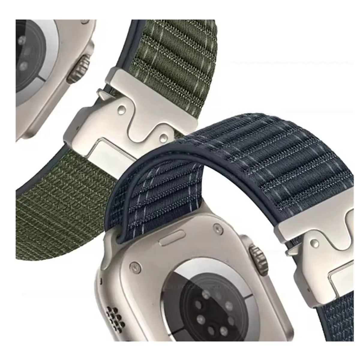 GENERICO - CORREA NYLON LOOP HEBILLA PARA APPLE WATCH 7-8-9-10-11 SE ULTRA 38-40-41-42 MM AZUL