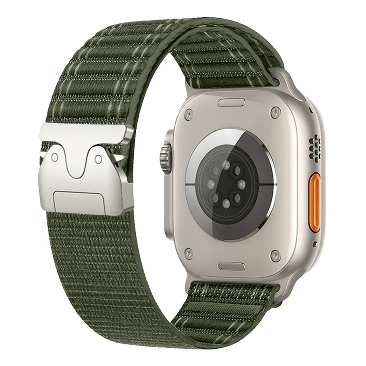GENERICO - CORREA NYLON LOOP HEBILLA PARA APPLE WATCH 7-8-9-10-11 SE ULTRA 38-40-41-42 MM VERDE