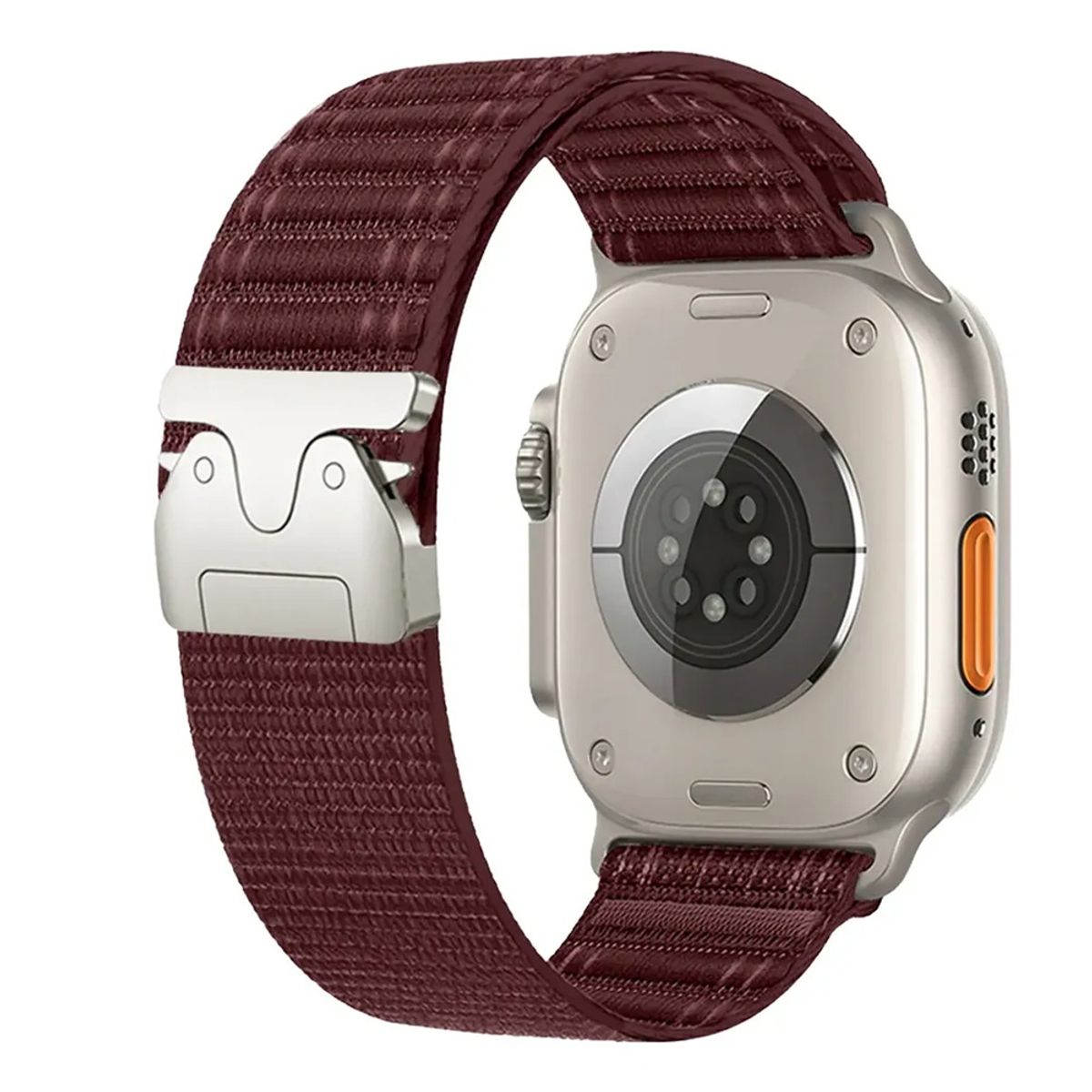 GENERICO - CORREA NYLON LOOP HEBILLA PARA APPLE WATCH 7-8-9-10-11 SE ULTRA 38-40-41-42 MM VINO