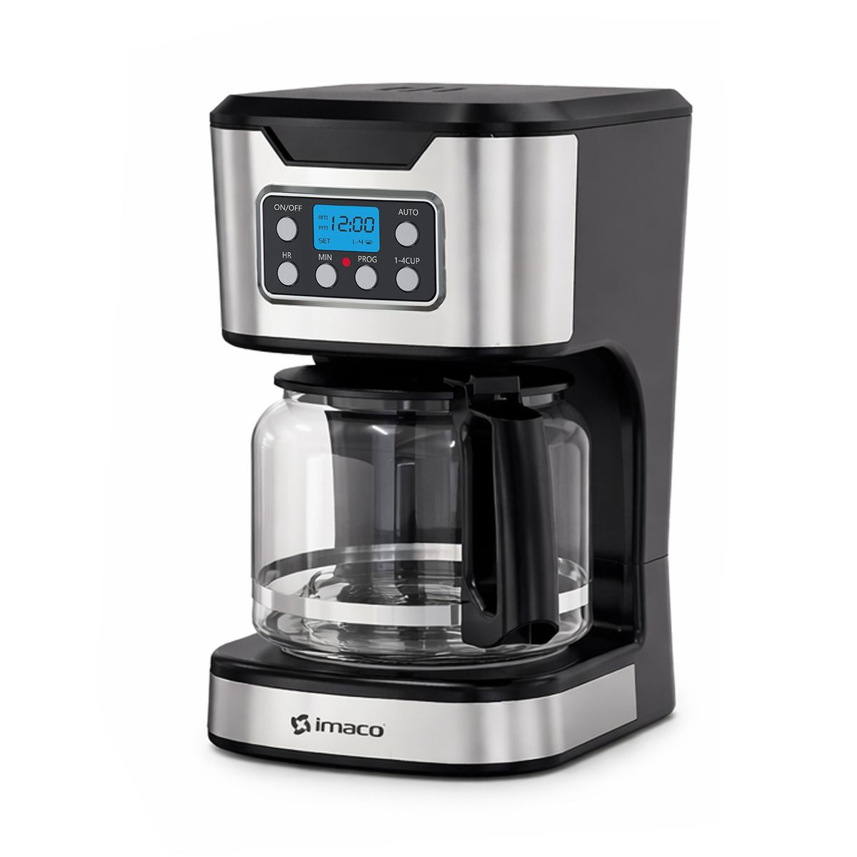 IMACO - Cafetera Electrica 12 tazas pantalla digital CM1282 Imaco