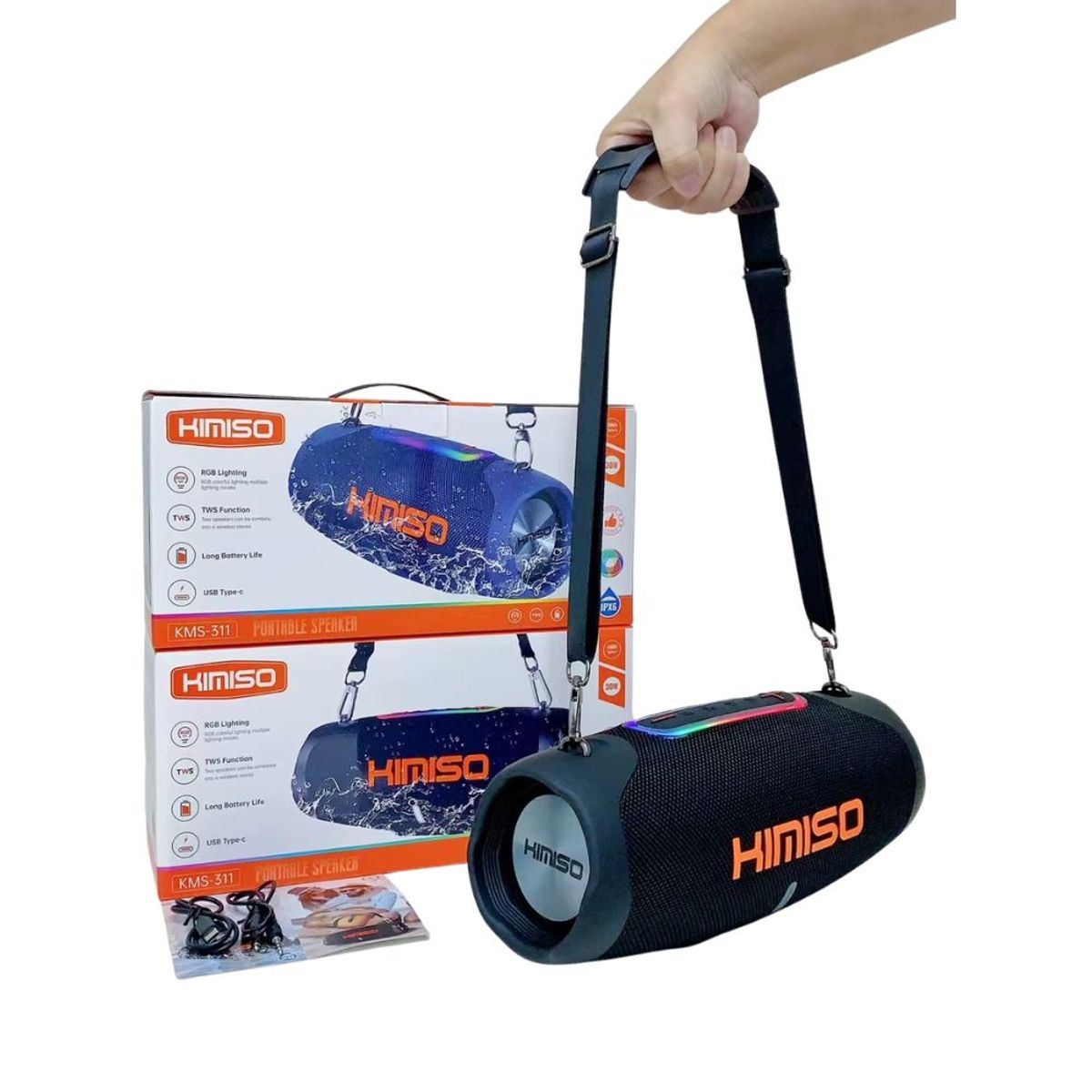 GENERICO - Parlante Bluetooth Kimiso KMS-1311 Con Radio FM Y Luces