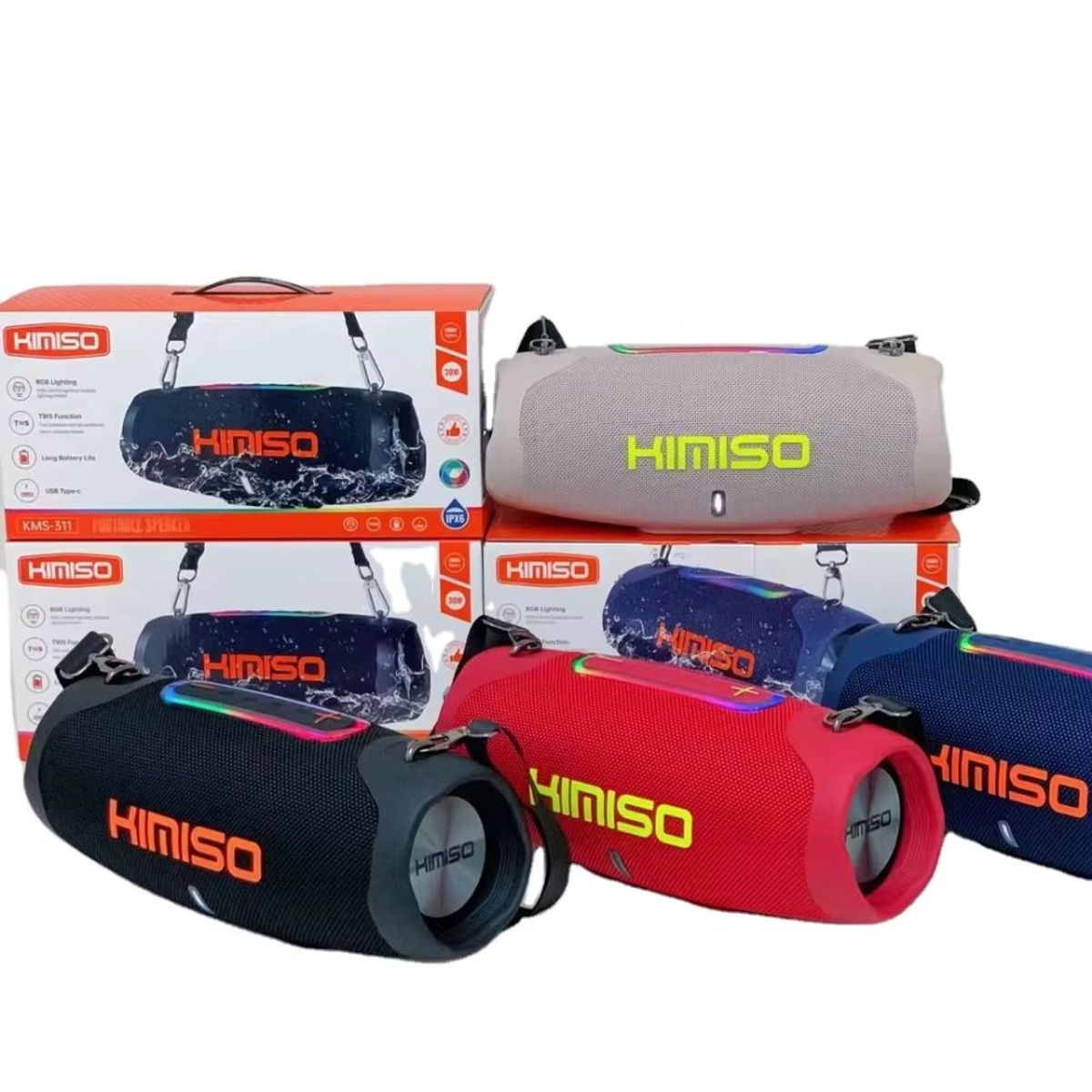 GENERICO - Parlante Bluetooth Kimiso KMS-1311 Con Radio FM Y Luces