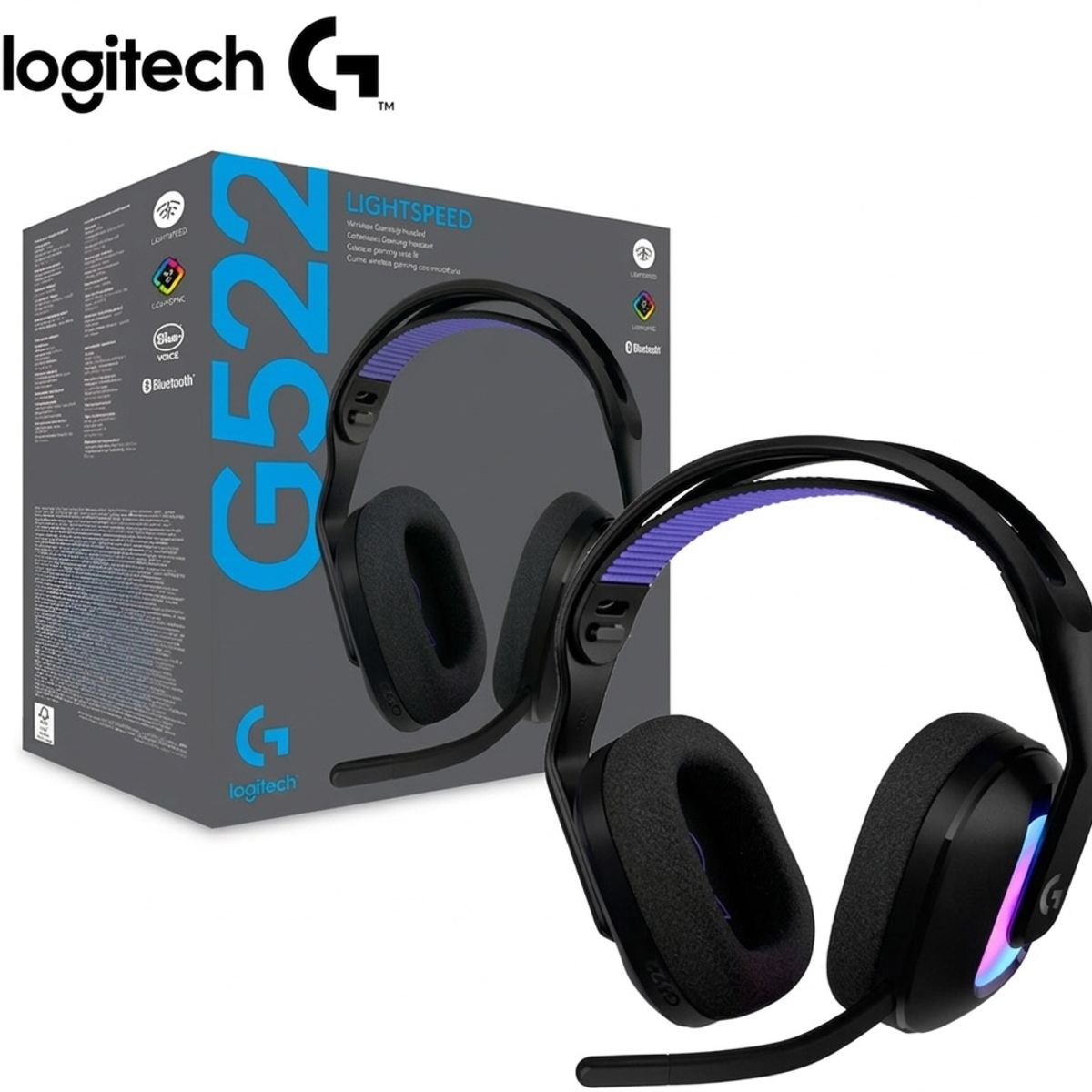 LOGITECH - Audífonos Gaming Tri-Mode Logitech G522 Negro Bluetooth 90h