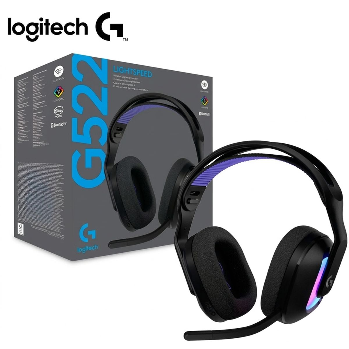 LOGITECH - Audífonos Gaming Tri-Mode Logitech G522 Negro Bluetooth 90h