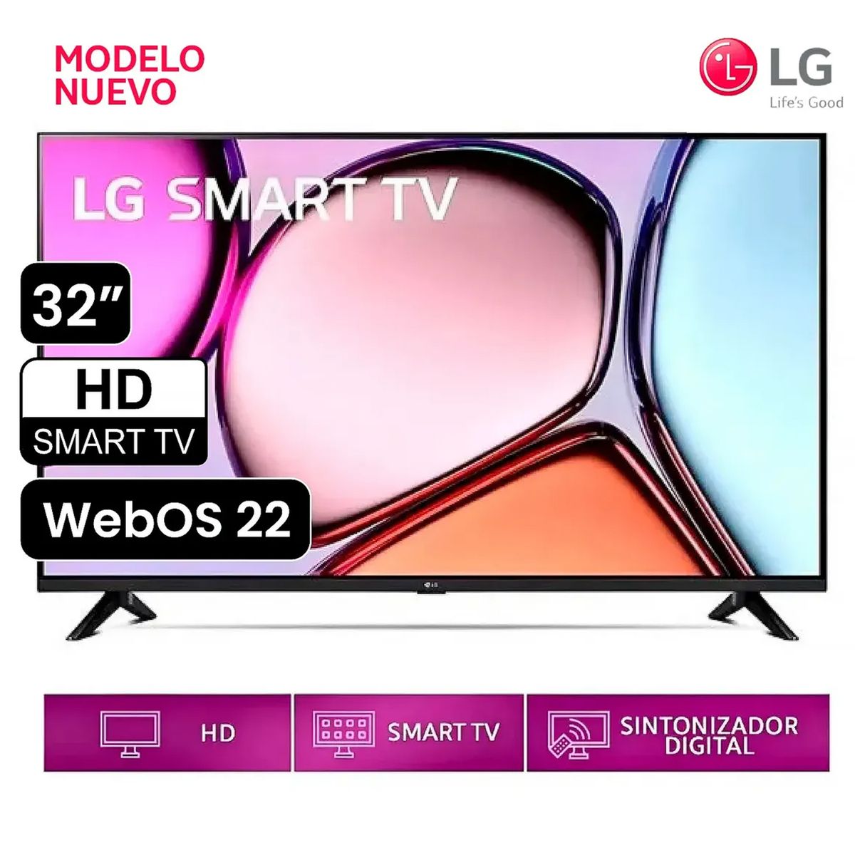 LG - Televisor LG Smart TV 32 HD 32LR600BPSC con webOS y AI ThinQ