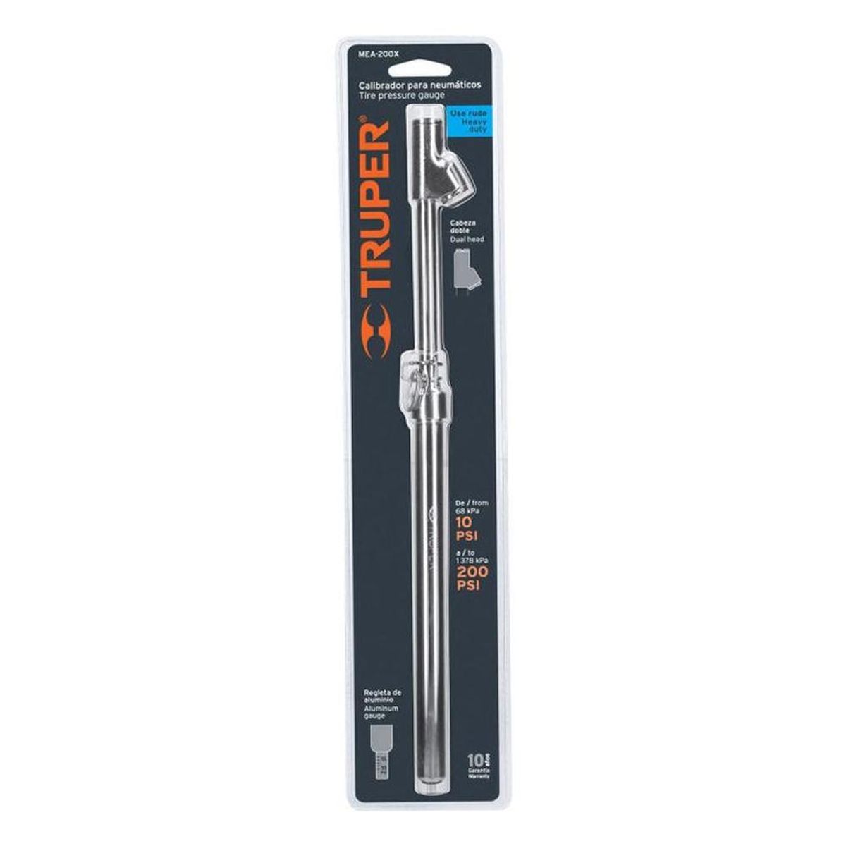 TRUPER - Medidor De Aire, 200 Lbs, Cabeza Doble 18244 Color Gris