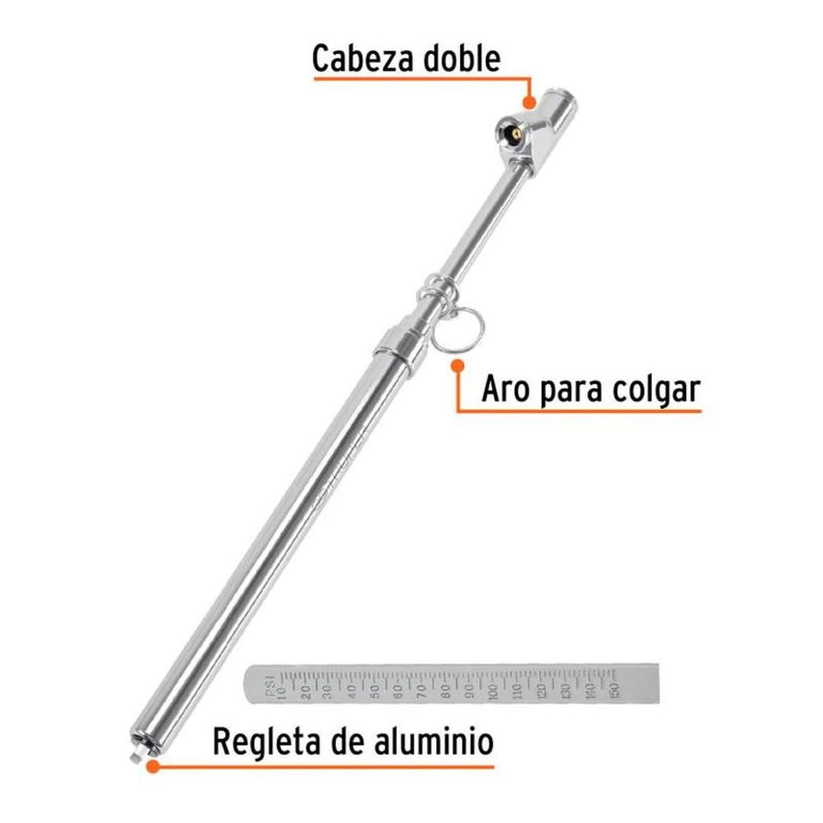 TRUPER - Medidor De Aire, 200 Lbs, Cabeza Doble 18244 Color Gris