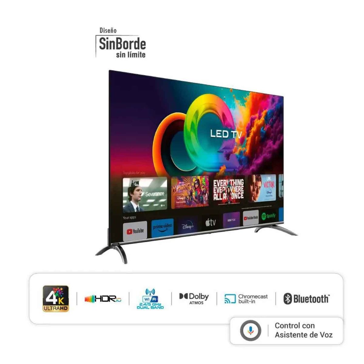 HYUNDAI - Televisor Hyundai 58 Pulg 4K QLED Smart Google Gris HYLED5813QG