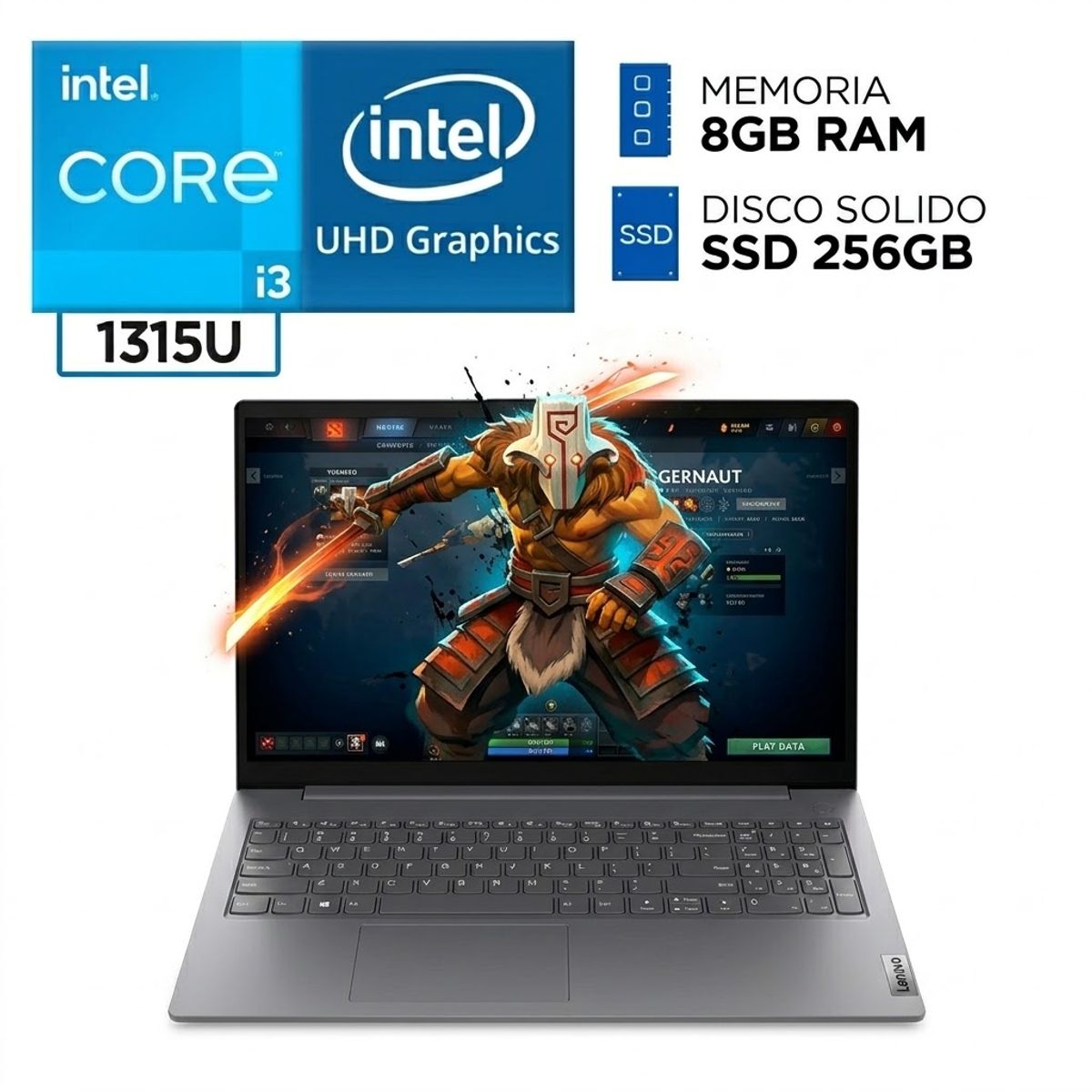 LENOVO - Laptop LENOVO Intel Core i3 1315U RAM 8GB DDR5 SSD 256GB V15 G5 13° Gen 15.6 Pulgadas FULL HD
