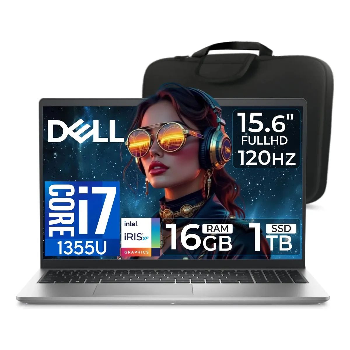 DELL - Laptop Dell Dc15250 intel xe graphics Core i7-1355u 16gb Ram 1tb Ssd 15.6 fhd