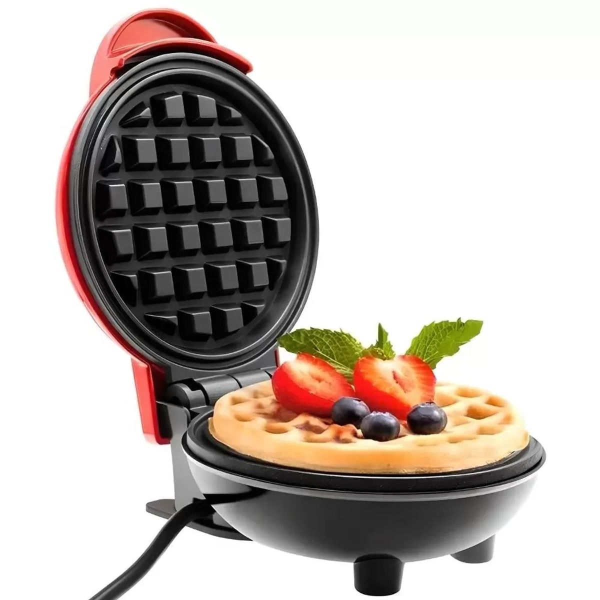 GENERICO - Wafflera Eléctrica Compacta Antiadherente  Prepara Waffles Rápidos en Casa  Diseño Portátil