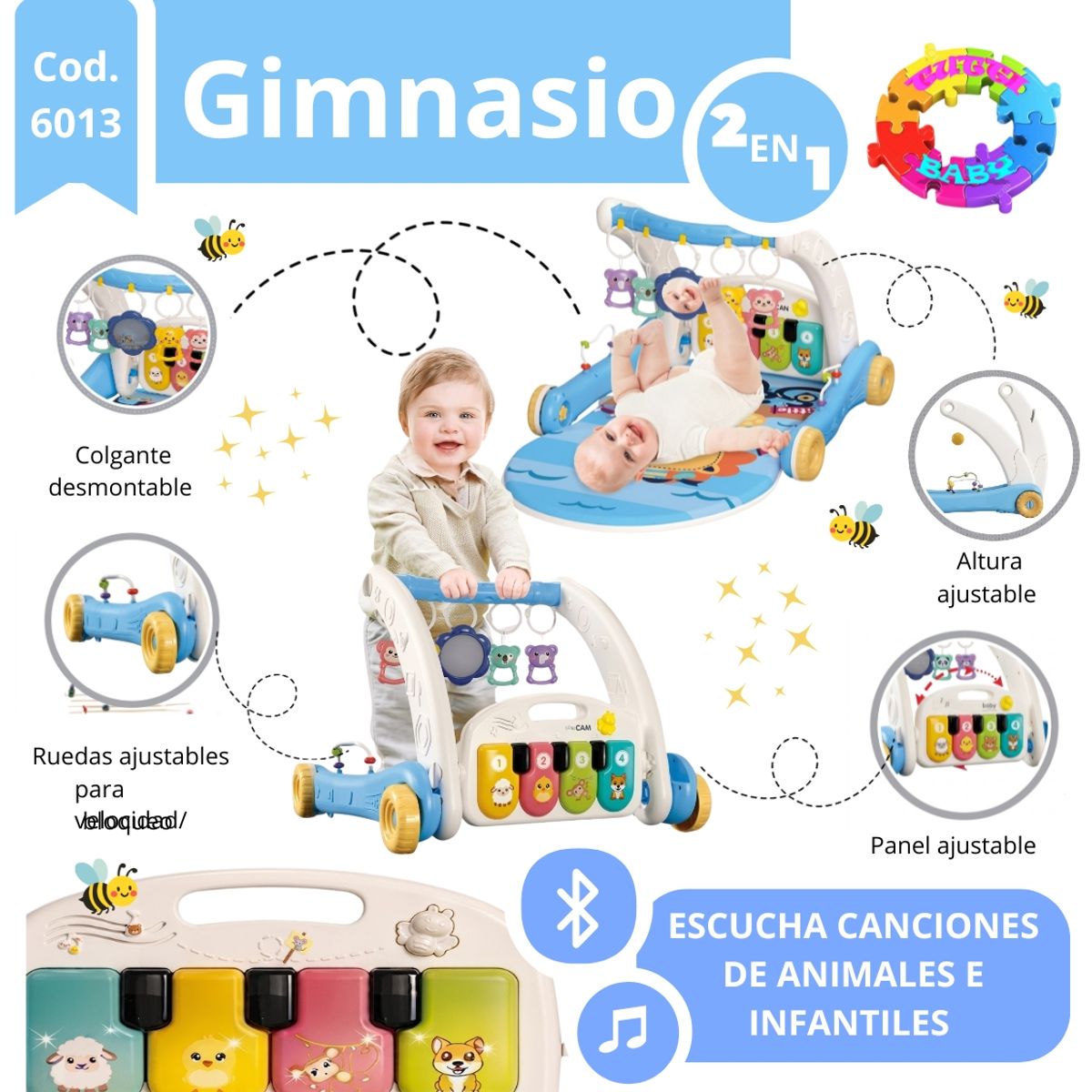 HI BABY - GIMNASIO CAMINADOR MUSICAL MULTIFUNCIONAL 2 EN 1