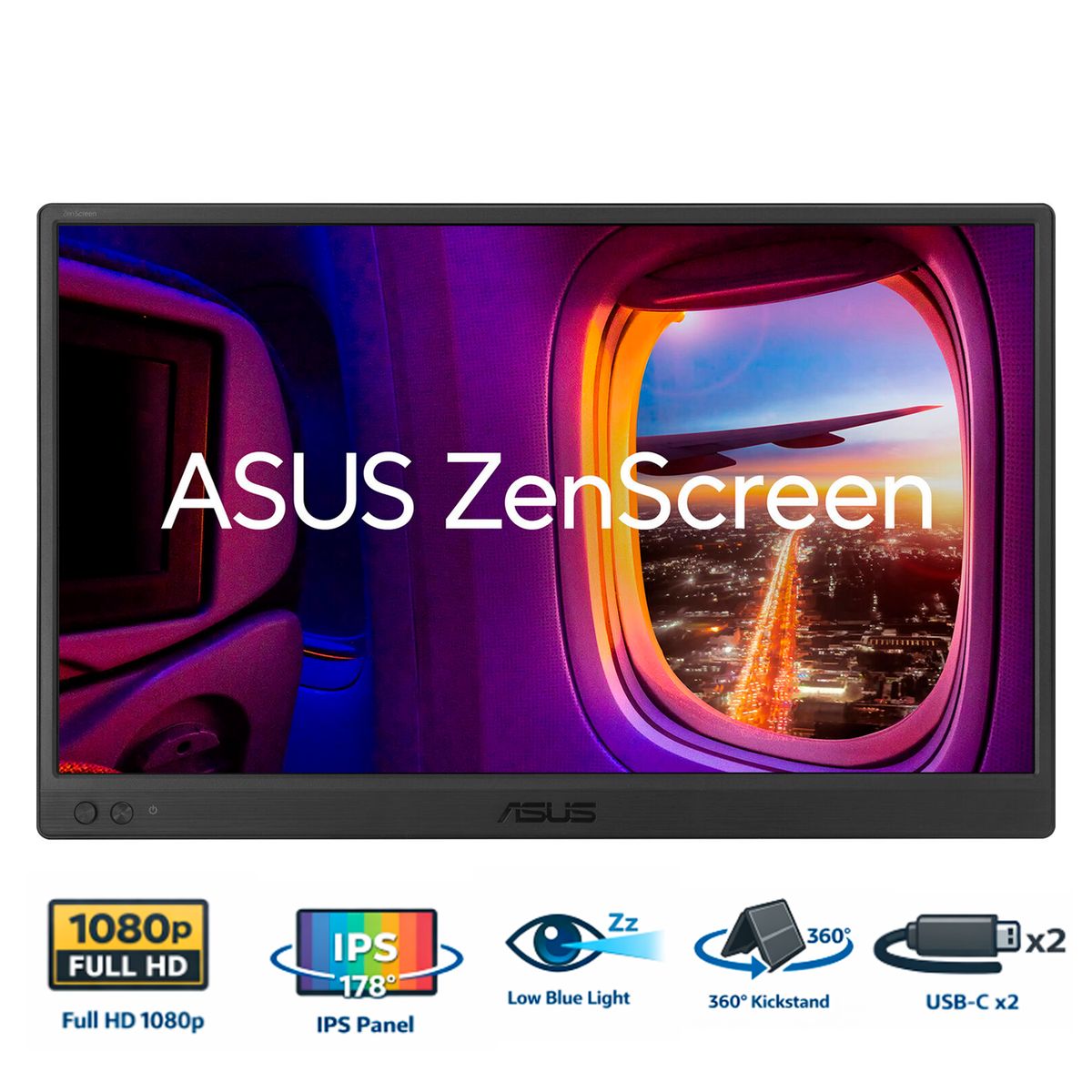 ASUS - Monitor portátil ASUS ZenScreen MB169CK Full HD, IPS, doble USB tipo C