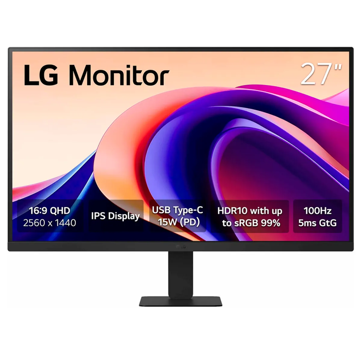 LG - Monitor LG 27U631A-B 27” QHD 100Hz IPS con HDR10 y USB-C
