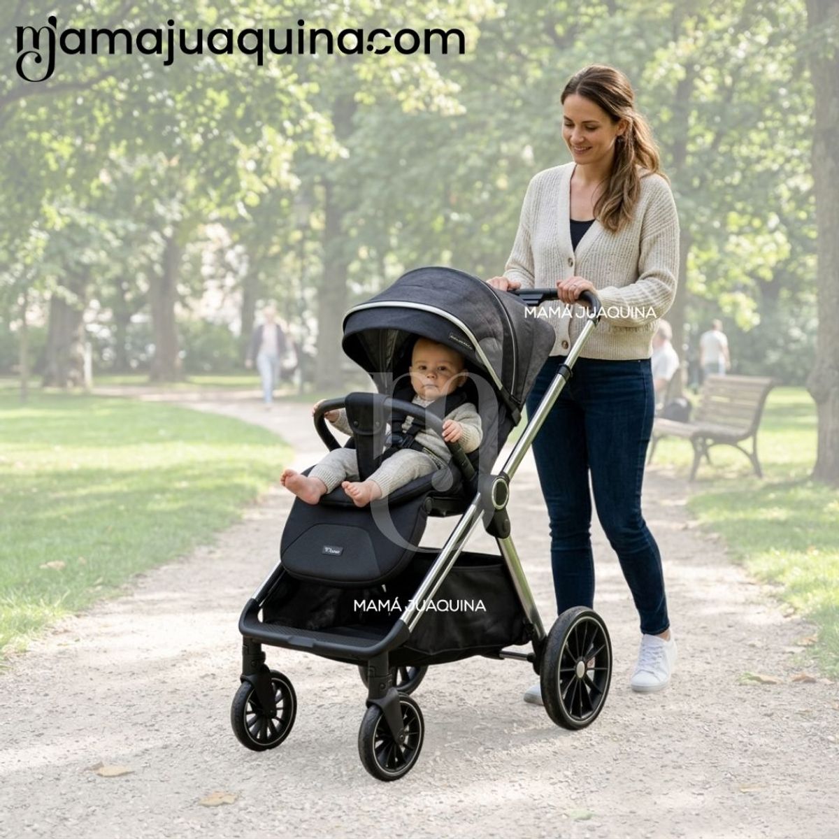 Baby - Coche Moisés Travel System «TAURO MAX» con Sistema Adaptable & Porta Bebé Black