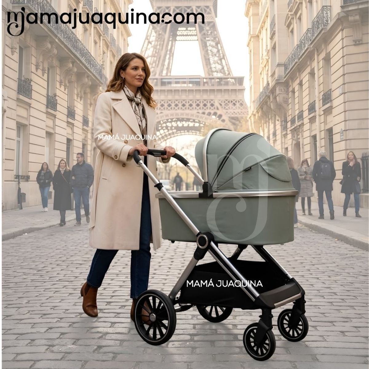 Baby - Coche Moisés Travel System «TAURO MAX» con Sistema Adaptable & Porta Bebé Green