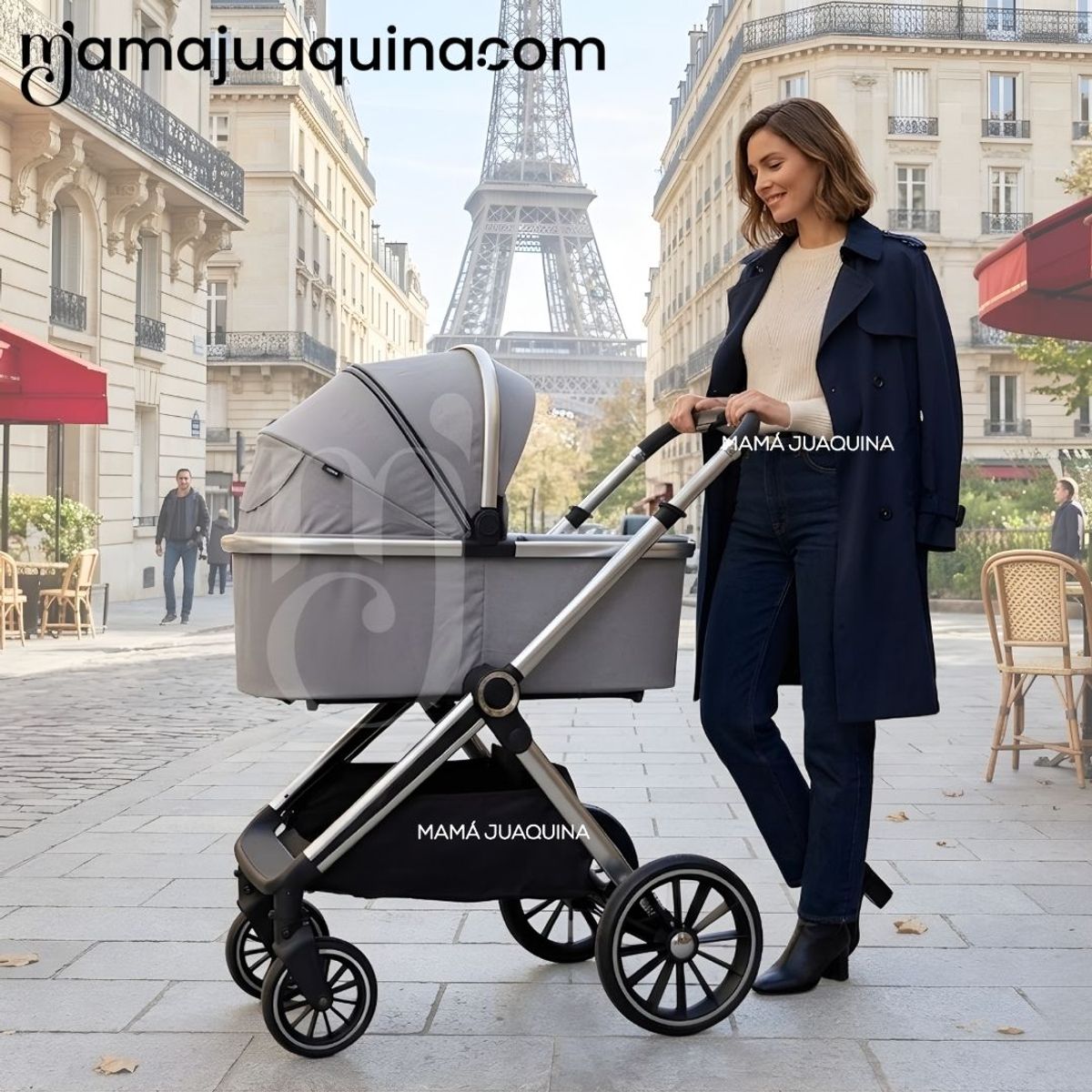 Baby - Coche Moisés Travel System «TAURO MAX» con Sistema Adaptable & Porta Bebé Gray