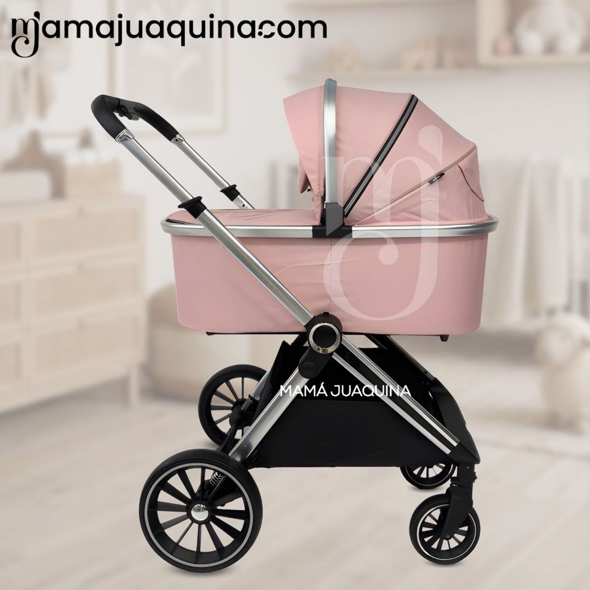 Baby - Coche Moisés Travel System «TAURO MAX» con Porta Bebé Pink