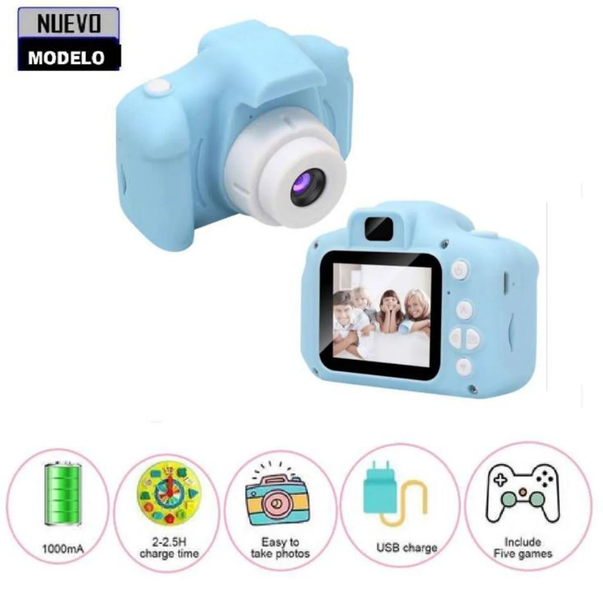 GENERICO - Cámara Digital para Niños Fotos Videos FULL HD - Colores Aleatorios Para Niños
