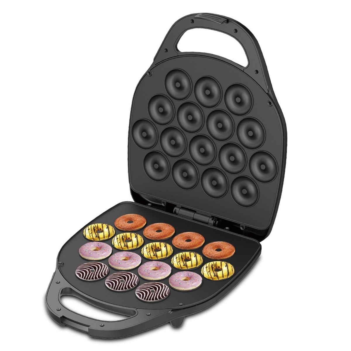 RAFF - Máquina para Donas Eléctrica RAF 1400W Antiadherente 16 Cavidades Donut Maker