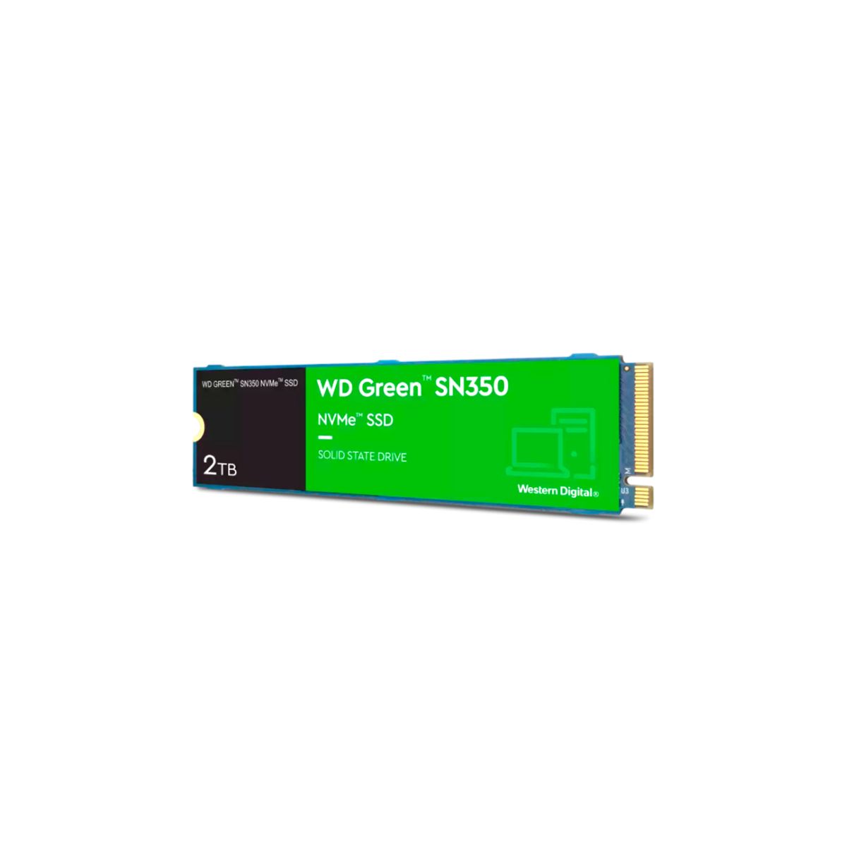 WESTERN DIGITAL - Unidad en Estado Sólido WD Green SN350 2TB M.2 2280 PCIe 3.0 x4 NVMe SSD (WDS200T3G0C)
