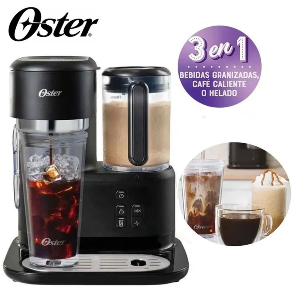 OSTER - Cafetera Frappé con Licuadora Oster® BVSTDC03B Negro