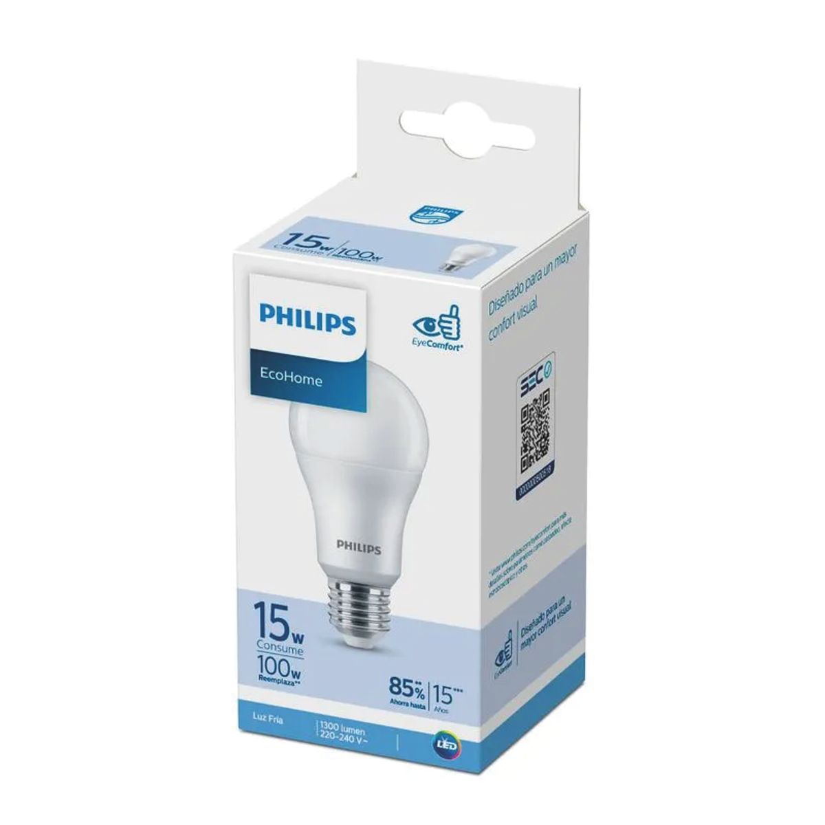 PHILIPS - Pack x5 Focos LED 15W Luz Blanca Philips EcoHome E27 6500K